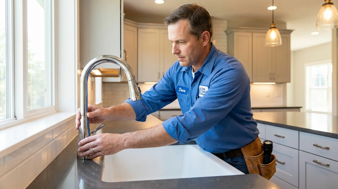 Kitchen faucet installation by Johns Plumbing LLC in Centerport