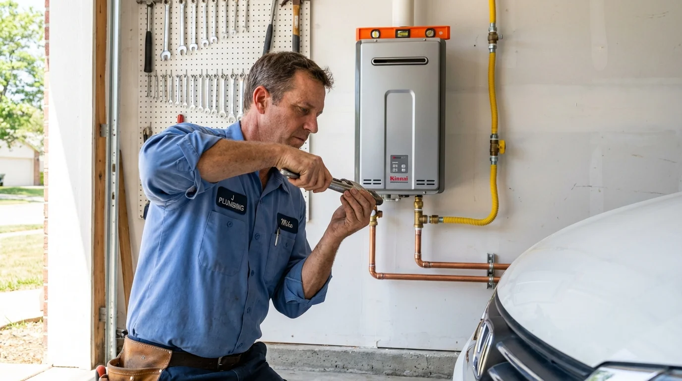 Tankless water heater installation by a Johns Plumbing LLC plumber in Centerport
